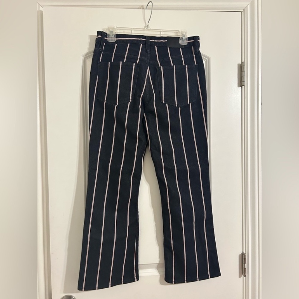Madewell Cali Demi-Boot Jeans in Elsie Stripe high
rise black denim flare Sz 29 - Picture 9 of 15
